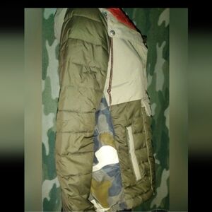 "Columbia" Custom Green        Norwester II Anorak Hooded Puffer Jacket